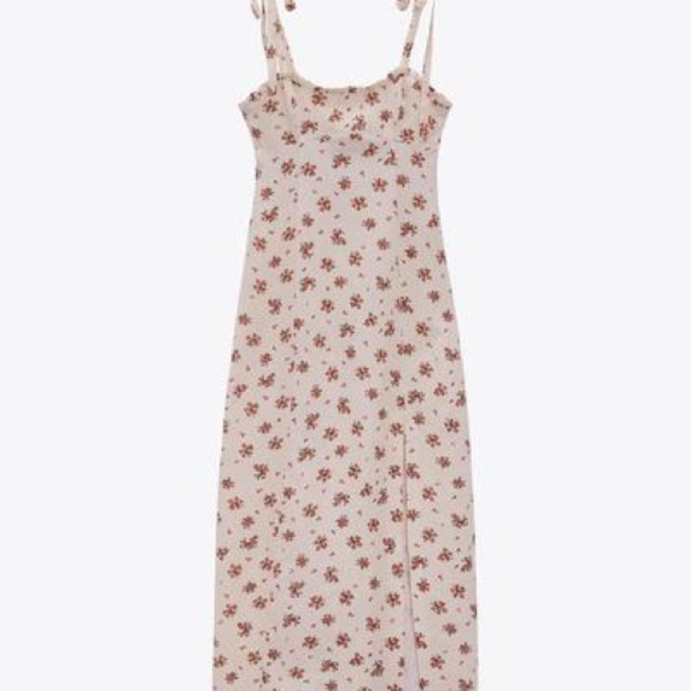 Zara Cream Floral Print Dress
